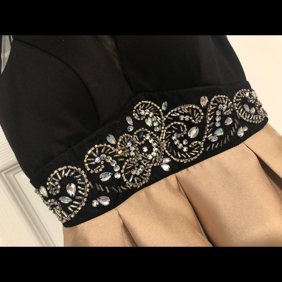 Gold black cocktail dress Size 1 - Picture 2 of 7